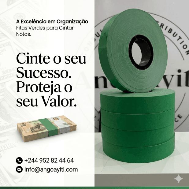 Fitas verdes para cintar notas